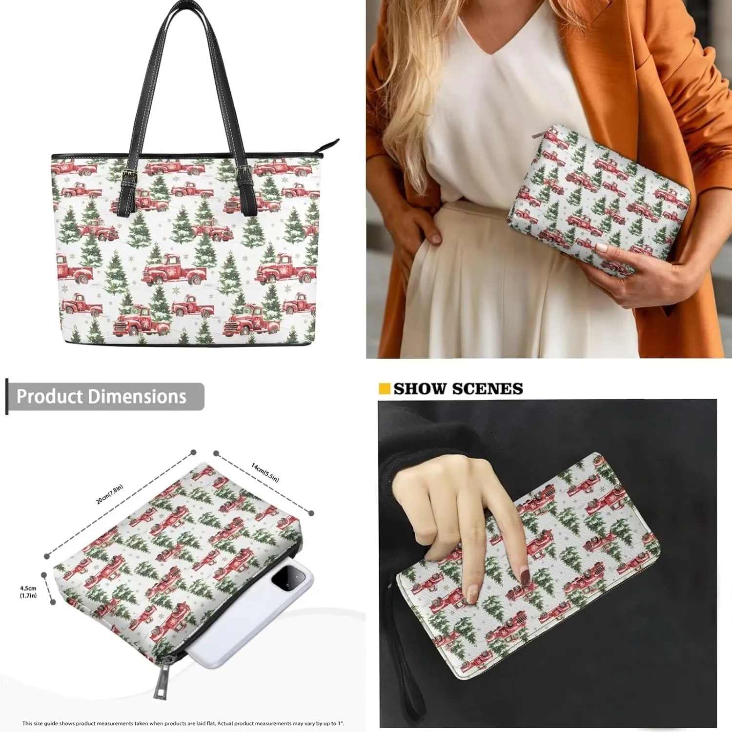Women Handbags Purses Large Top Handle Bags/PU Leather Long Wallets/Small Make Up Pouch