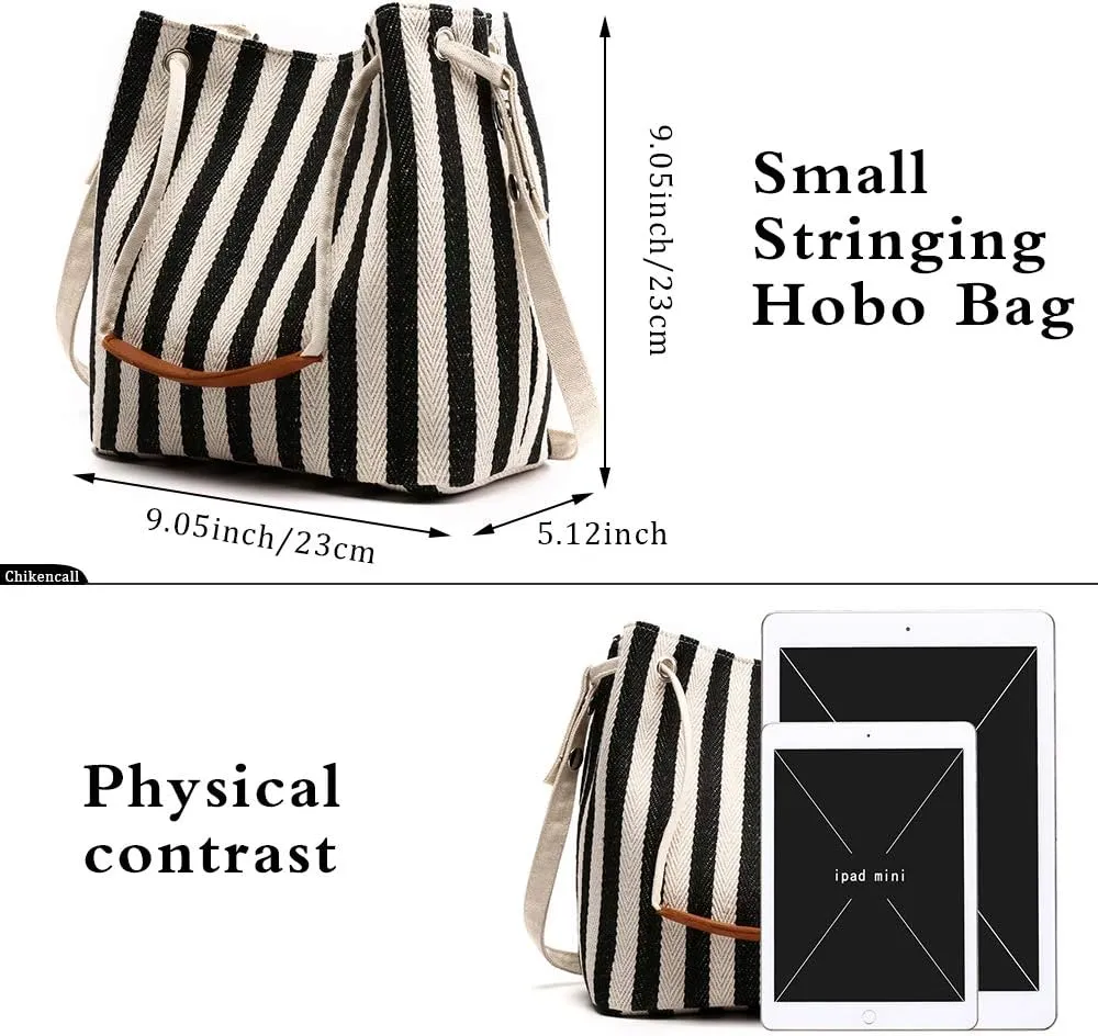 Women Hobo Handbags and Purses Small Canvas Tote Shoulder Bag Daily Crossbody Bag