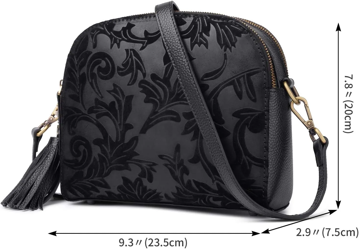 Women Leather Crossbody Shoulder Bag Metal Zipper Tassel Accessories Messenger Wallet