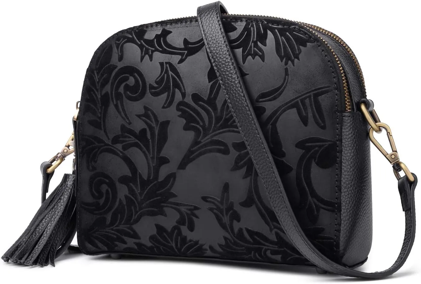 Women Leather Crossbody Shoulder Bag Metal Zipper Tassel Accessories Messenger Wallet
