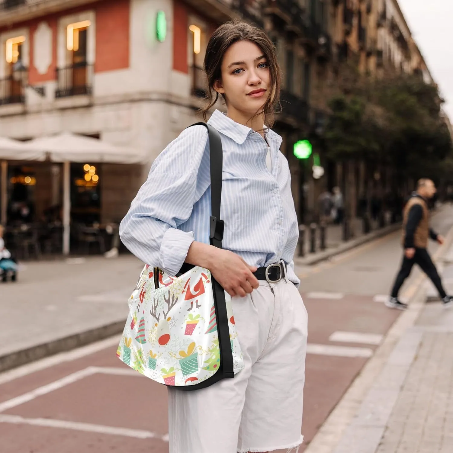 Women Men Shoulder Bag Leather Hobo Crossbody Handbags Clutch with Adjustable Strap Multiple prints