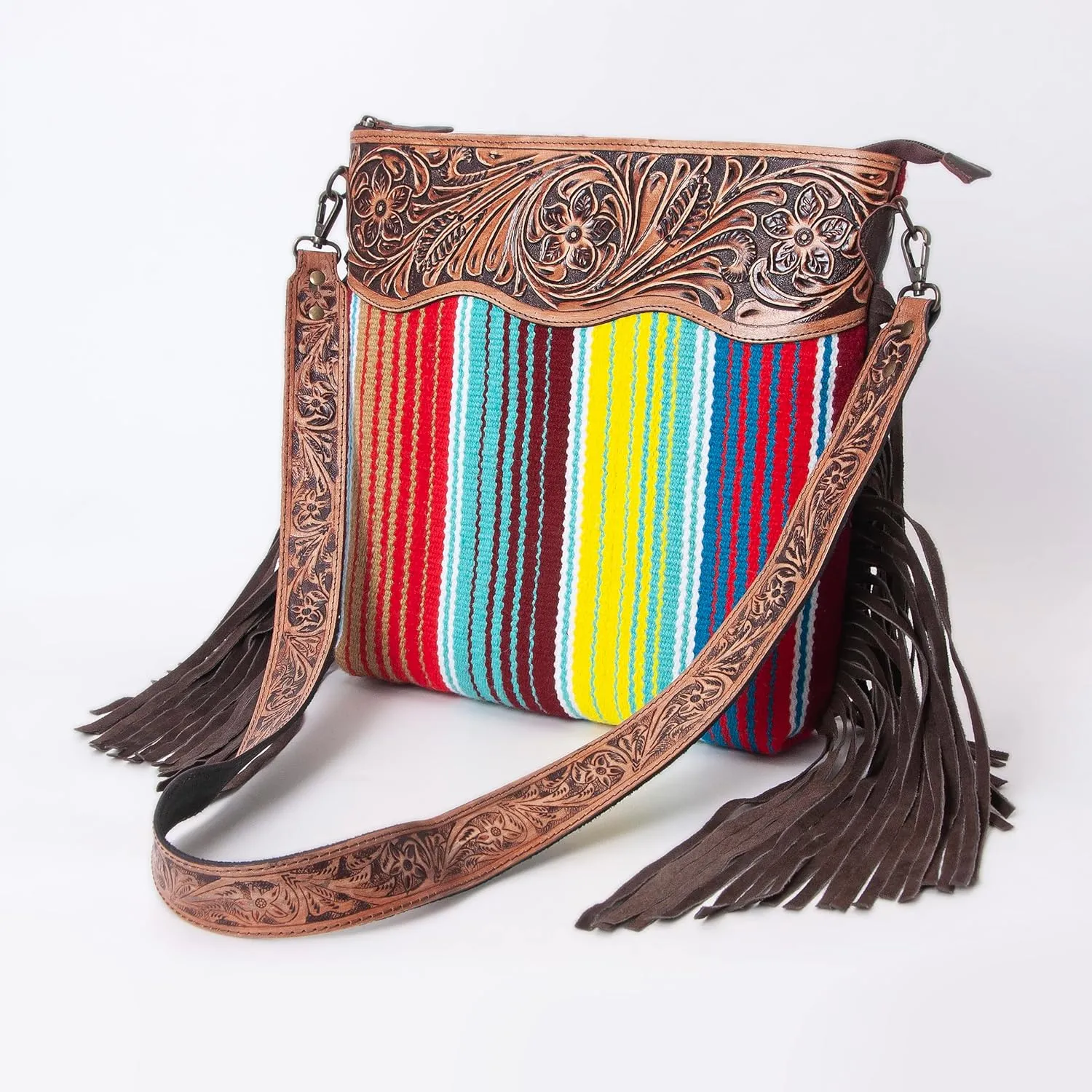 Women Natural Cowhide Leather Crossbody Bag With Adjustable Detachable Strap