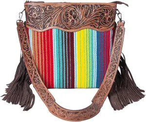 Women Natural Cowhide Leather Crossbody Bag With Adjustable Detachable Strap