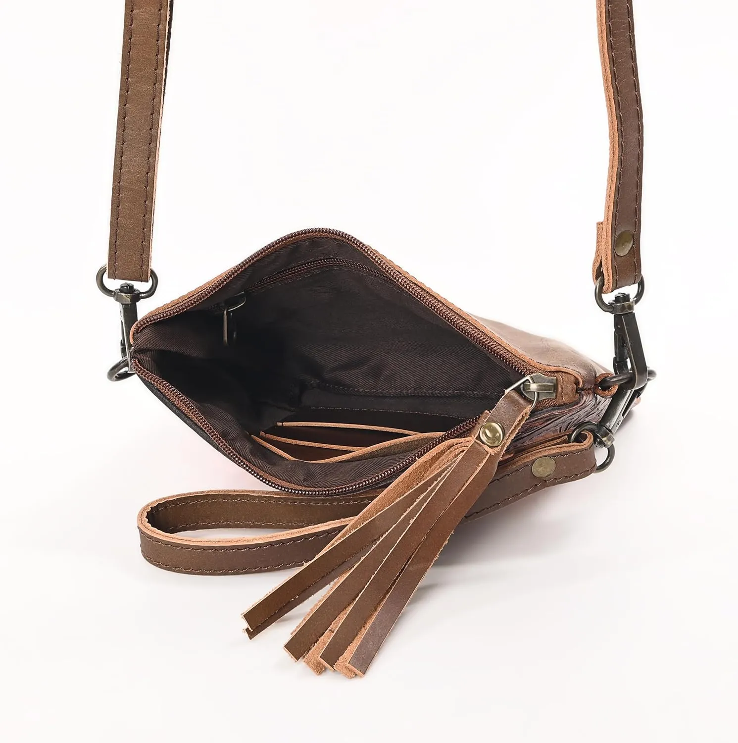 Women Natural Cowhide Leather Hand Bag With Adjustable Detachable Strap Leather Massenger Handbag Purse Sling Bag