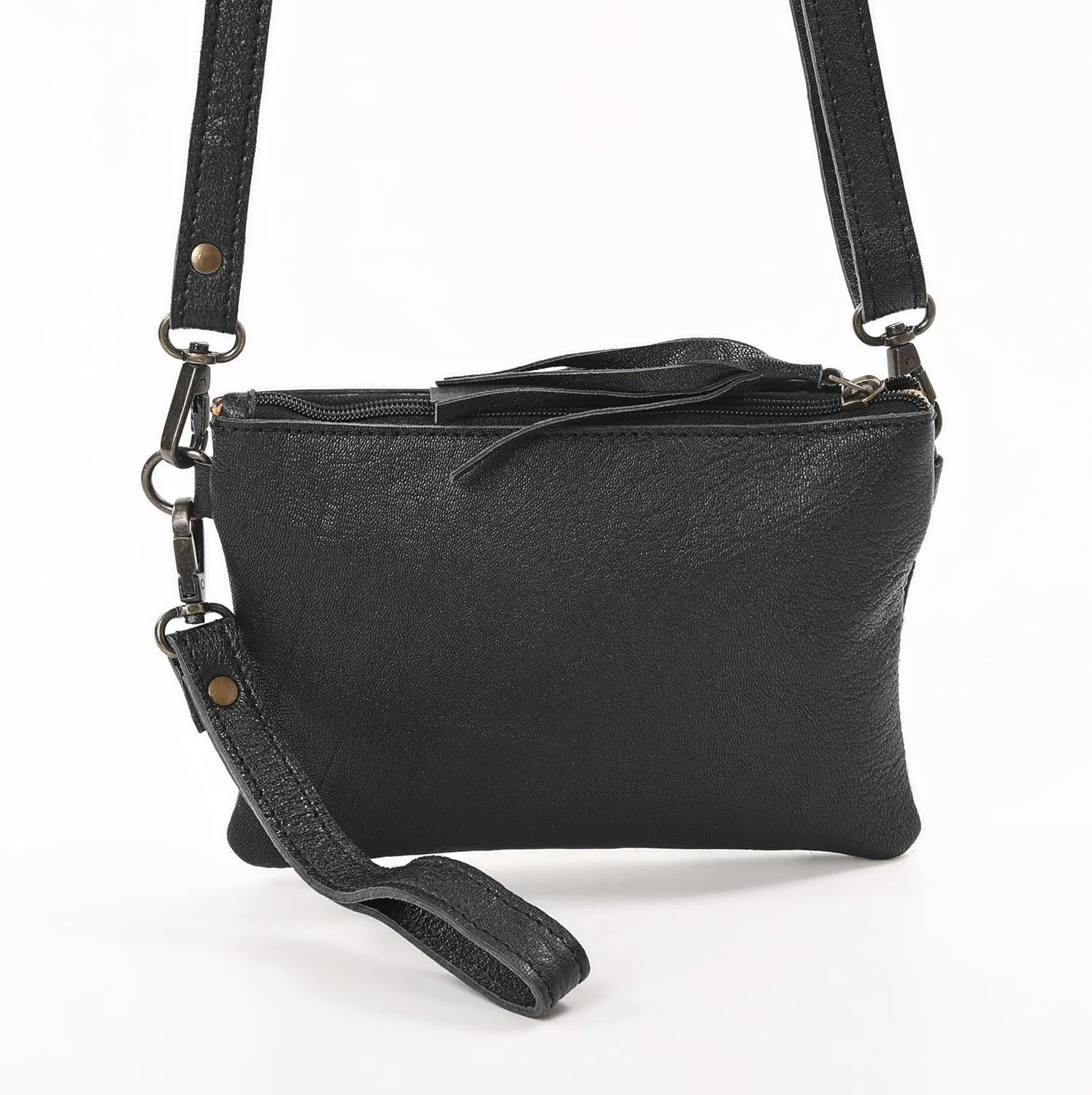 Women Natural Cowhide Leather Hand Bag With Adjustable Detachable Strap Leather Massenger Handbag Purse Sling Bag