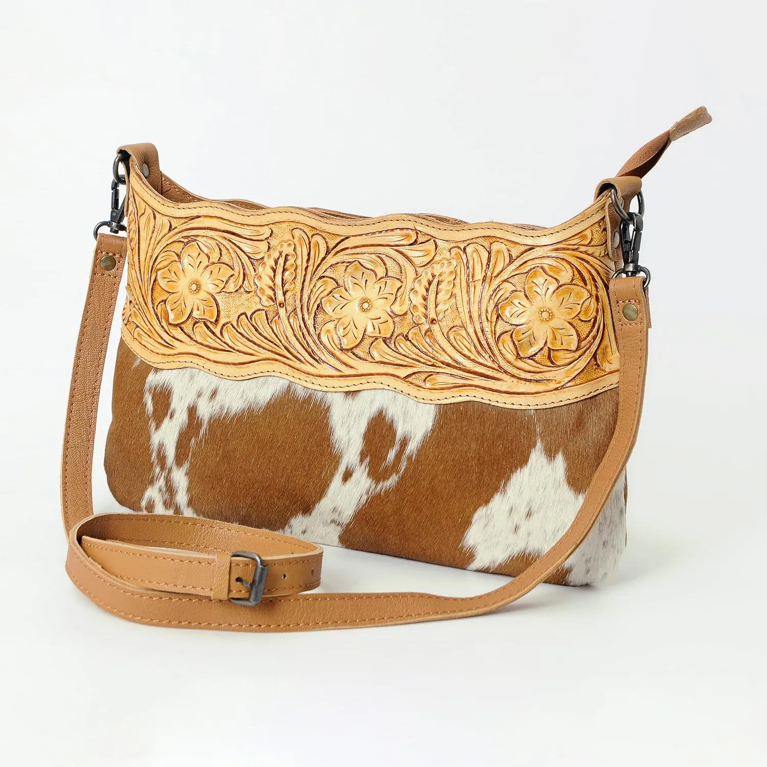 Women Natural Cowhide Leather Hand Bag With Adjustable Detachable Strap Leather Massenger Handbag Purse Sling Bag