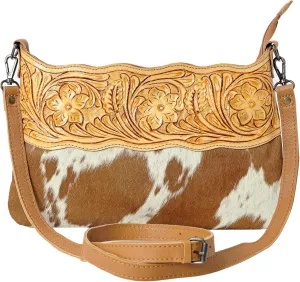 Women Natural Cowhide Leather Hand Bag With Adjustable Detachable Strap Leather Massenger Handbag Purse Sling Bag