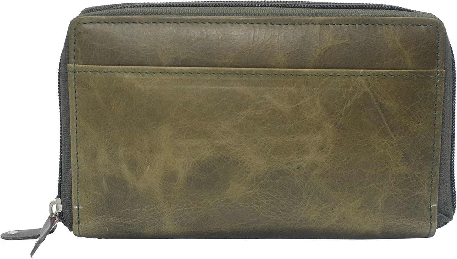 Women RFID Blocking Wallet Leather Zip Around Phone Clutch Large Travel Purse (Green)