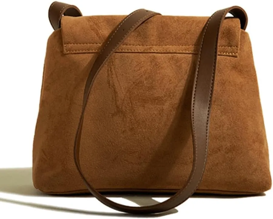 Women Shoulder Bags Velvet Crossbody Bag Large Retro Hobo Handbag Purse Zipper Closure