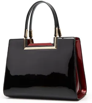 Women Top Handle Purse Satchel Patent PU Leather Handbag Shoulder Crossbody Bag Tote