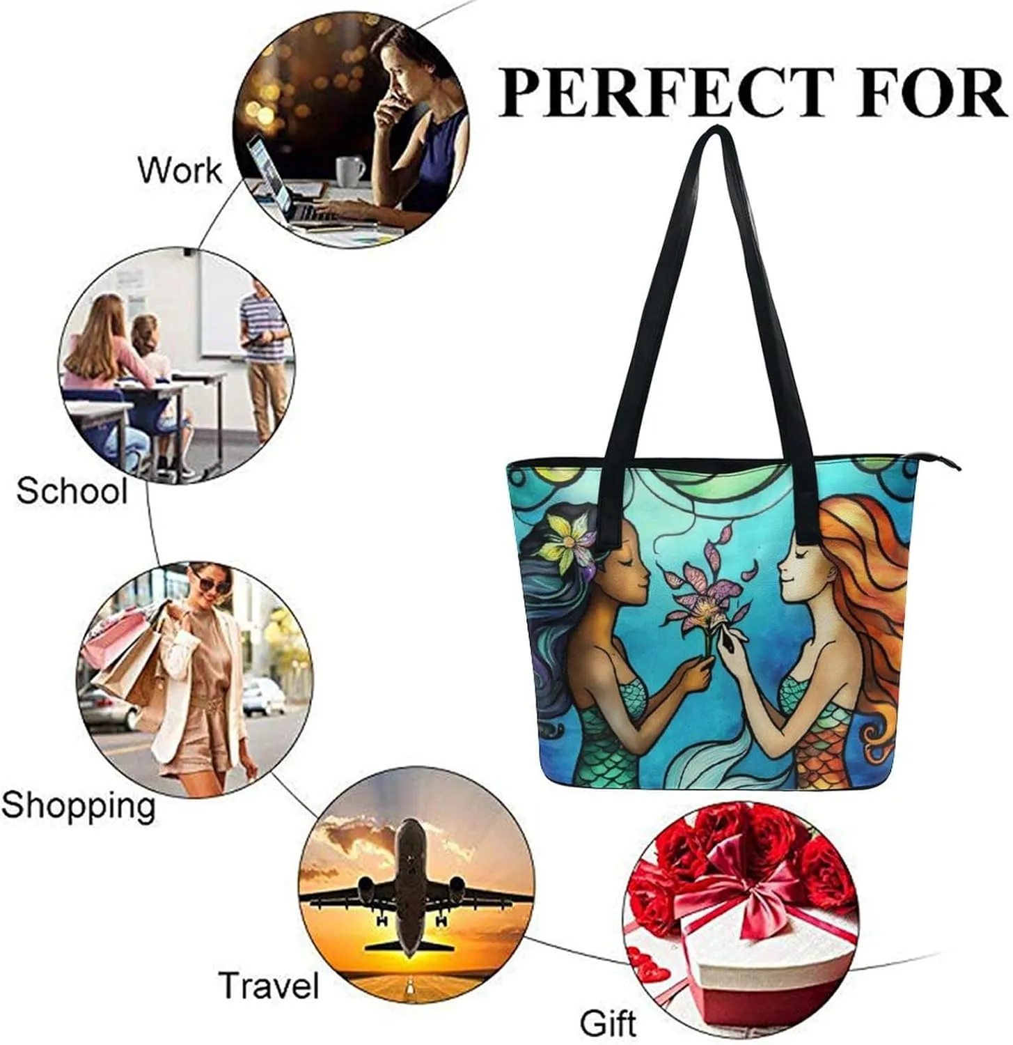 Women Tote Bags Handbags PU Leather Shoulder Casual Handbags