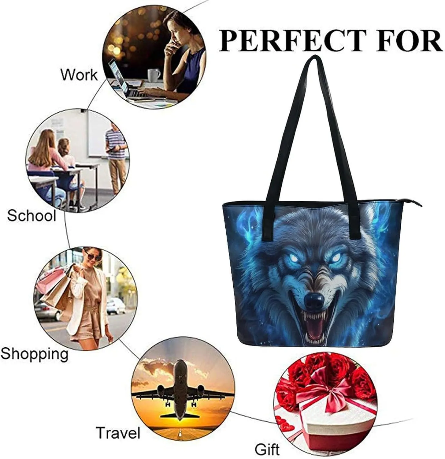 Women Tote Bags Handbags PU Leather Shoulder Casual Handbags