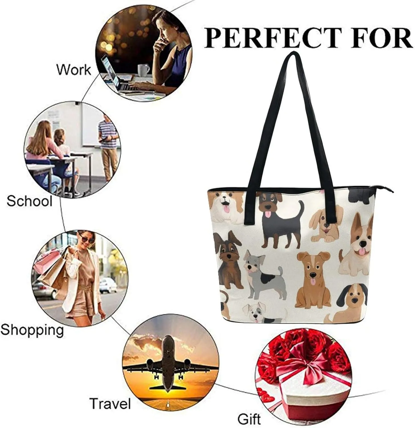 Women Tote Bags Handbags PU Leather Shoulder Casual Handbags