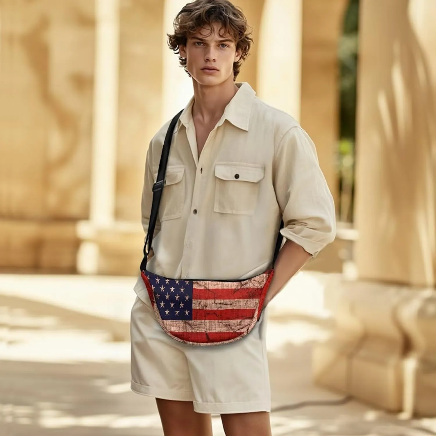 Women Trendy Crossbody Bag Men Lightweight Sling Crescent Purses with Adjustable Strap Fanny Packs Casual Handbag