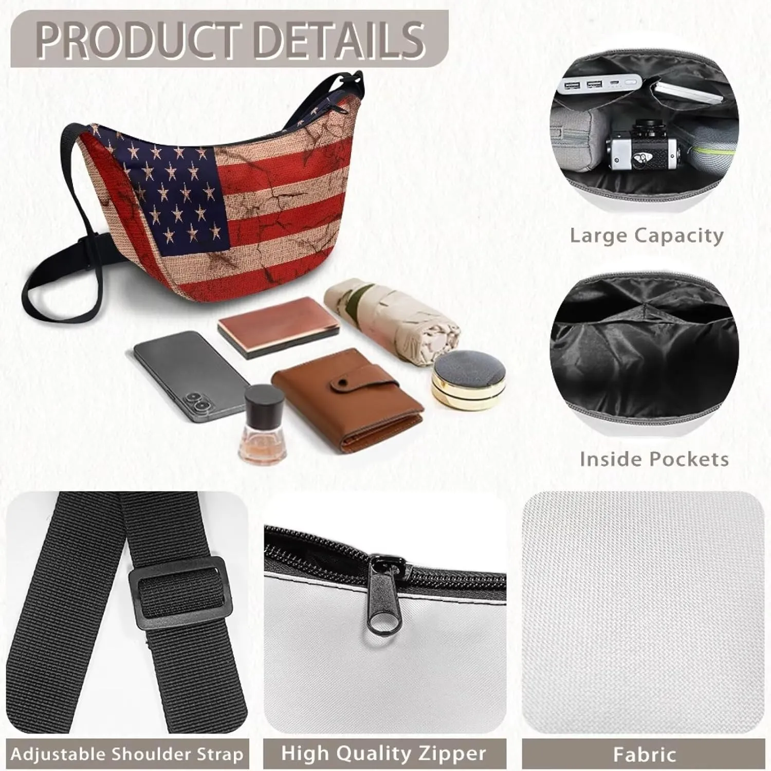 Women Trendy Crossbody Bag Men Lightweight Sling Crescent Purses with Adjustable Strap Fanny Packs Casual Handbag