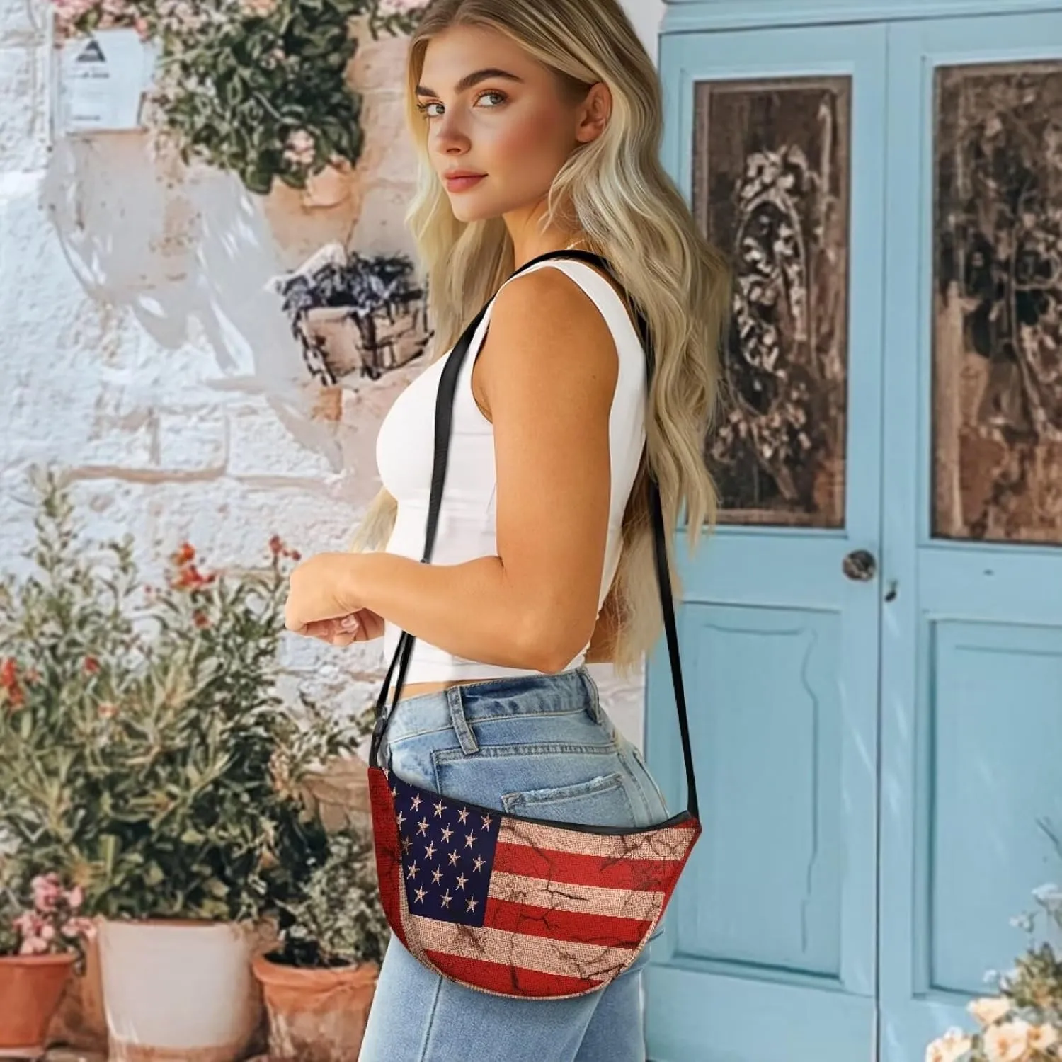 Women Trendy Crossbody Bag Men Lightweight Sling Crescent Purses with Adjustable Strap Fanny Packs Casual Handbag