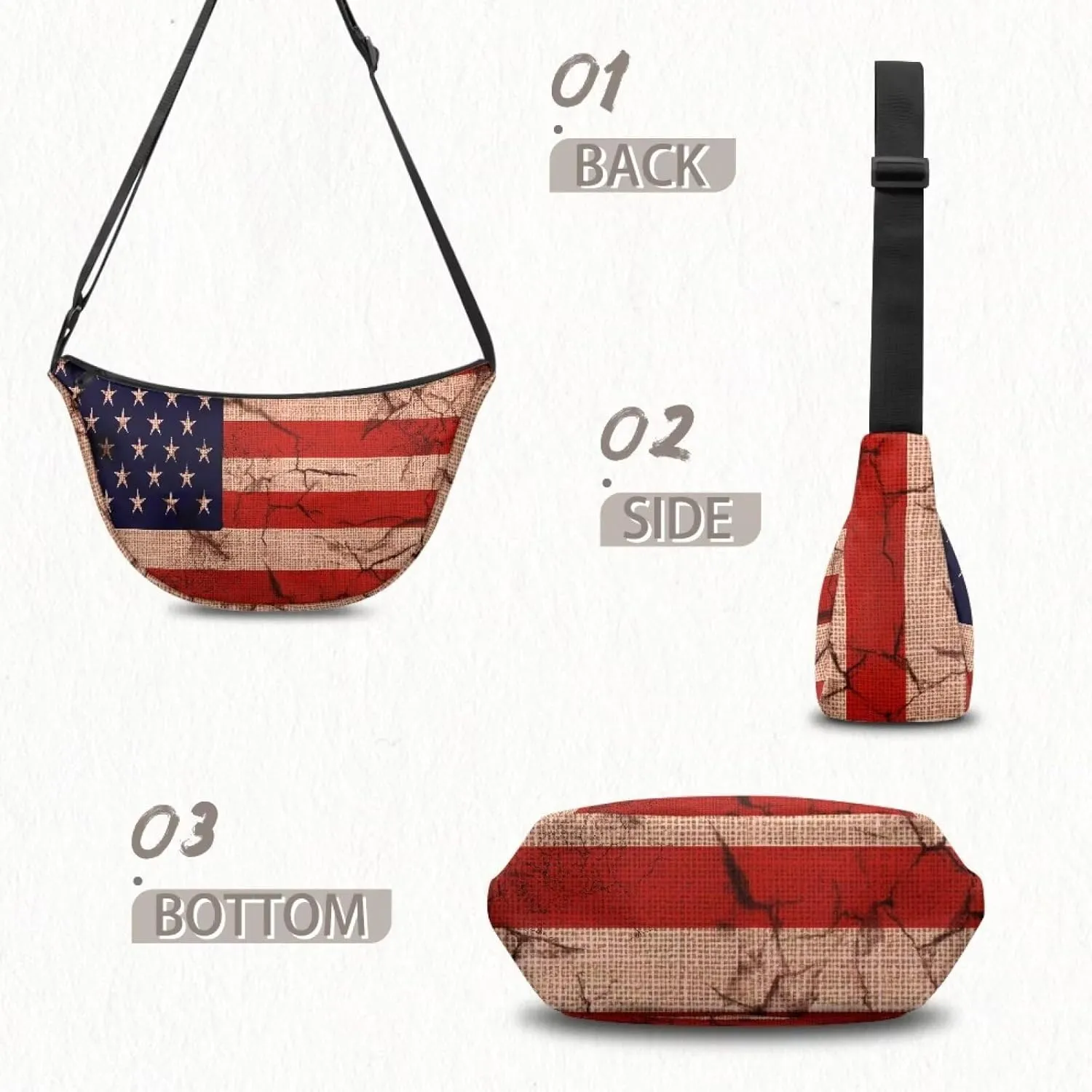 Women Trendy Crossbody Bag Men Lightweight Sling Crescent Purses with Adjustable Strap Fanny Packs Casual Handbag