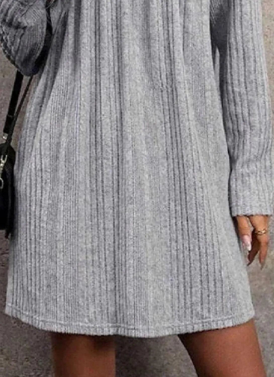 Women's 2025 Spring Shift Mini Dress Casual Round Neck Long Sleeve Dress Classy Ribbed Knit Vacation Party Work Dresses