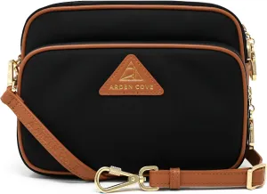 Womens Anti-Theft Water-Proof Travel Crossbody Bag with Slash-Resistant Faux Leather & Locking Clasps Strap