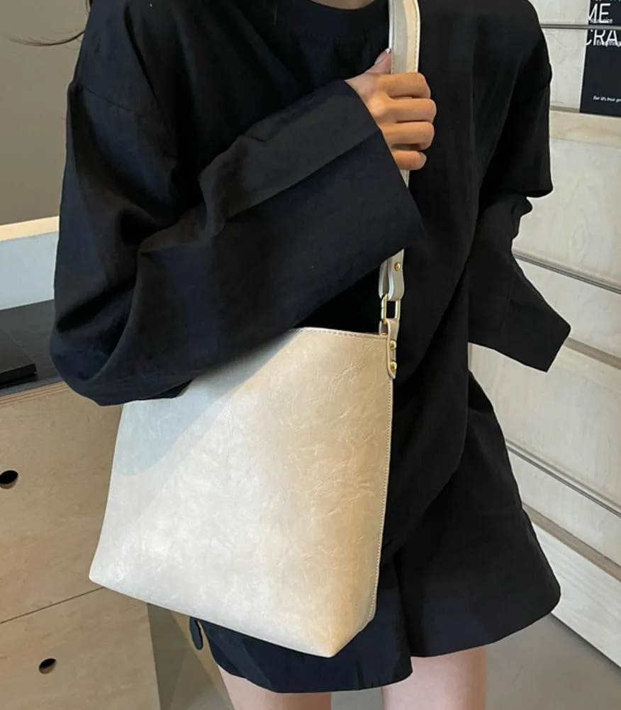 Women's Bucket Shoulder Tote Bags Fashion Large Top Handle Satchel Handbags PU Leather Crossbody Purses 2pcs