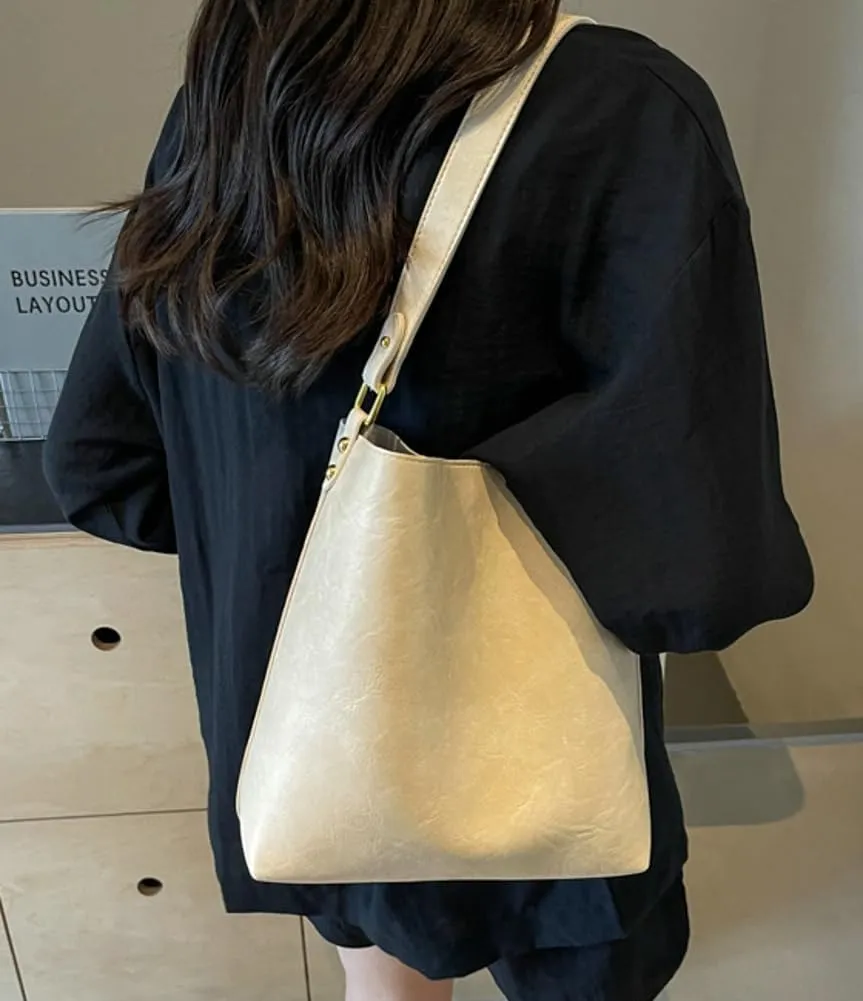 Women's Bucket Shoulder Tote Bags Fashion Large Top Handle Satchel Handbags PU Leather Crossbody Purses 2pcs