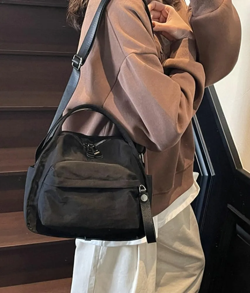 Womens Casual Nylon Tote Purses Large Shoulder Crossbody Purses Lightweight Canvas Handbags for Daily Use