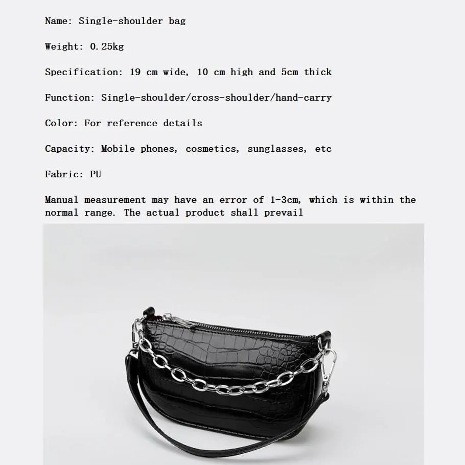 Women's Commuter Handbags Alligator Print Shoulder Bags Adjustable Crossbody Bag Zipper Purses