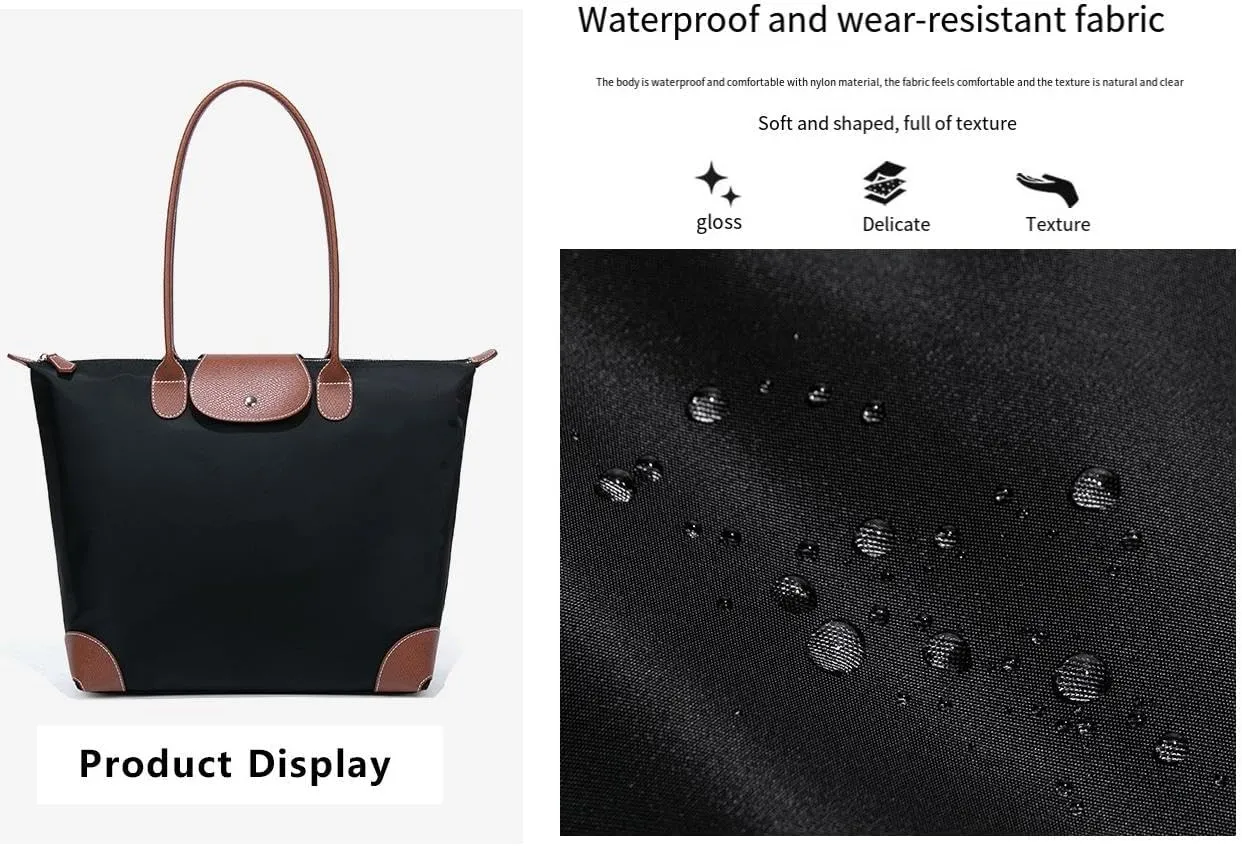 Women's Commuter Handbags Large Capacity Spliced Shoulder Bags Tote Bag Zipper Purses