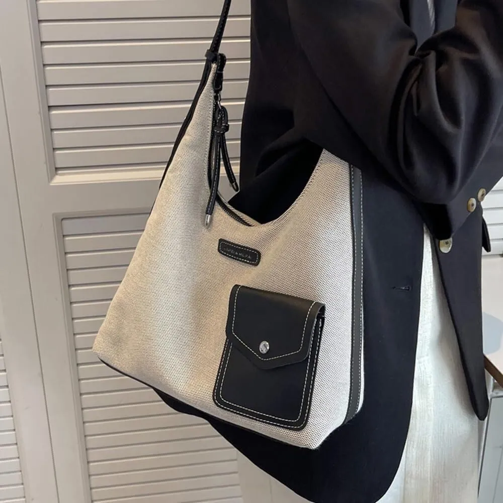 Women's Crossbody Bag Contrast Color Plaid Striped Saddle Shoulder Handbag Underarm Satchel Tote Clutch Purse Hobo Bag