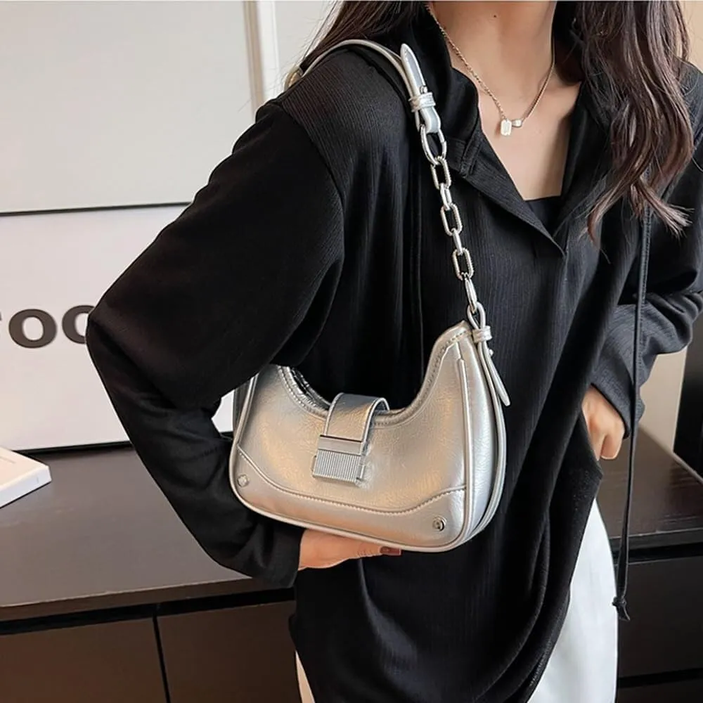Women's Crossbody Bag Contrast Color Plaid Striped Saddle Shoulder Handbag Underarm Satchel Tote Clutch Purse Hobo Bag