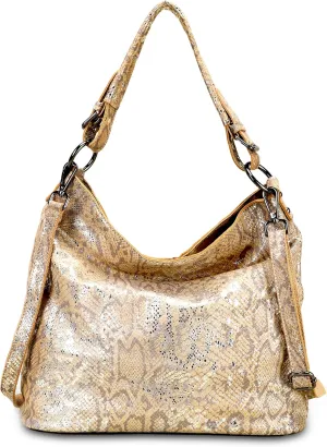 Women's Crossbody Bag with Adjustable Shoulder Strap in Snake Print Suitable for Casual and Formal Occasions