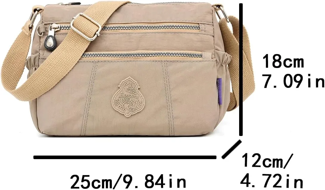 Women's Crossbody Bag with Zipper Pockets, Adjustable Strap,A gift for mom