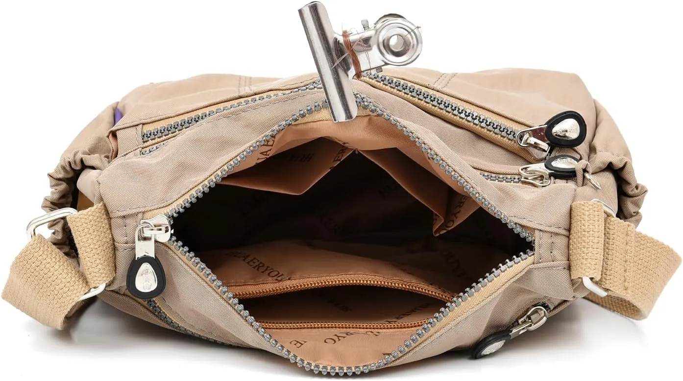 Women's Crossbody Bag with Zipper Pockets, Adjustable Strap,A gift for mom