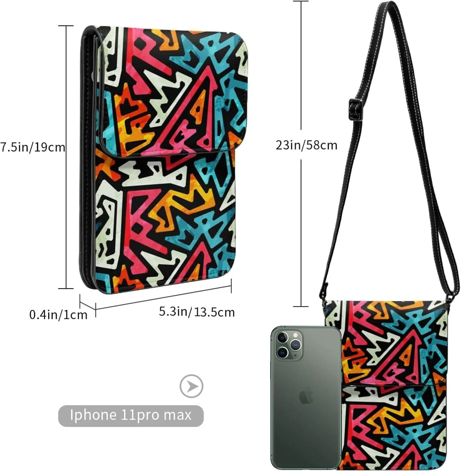 Womens Crossbody Bags Forest Animal Pattern Phone Bag Wallet Purses Adjustable Strap
