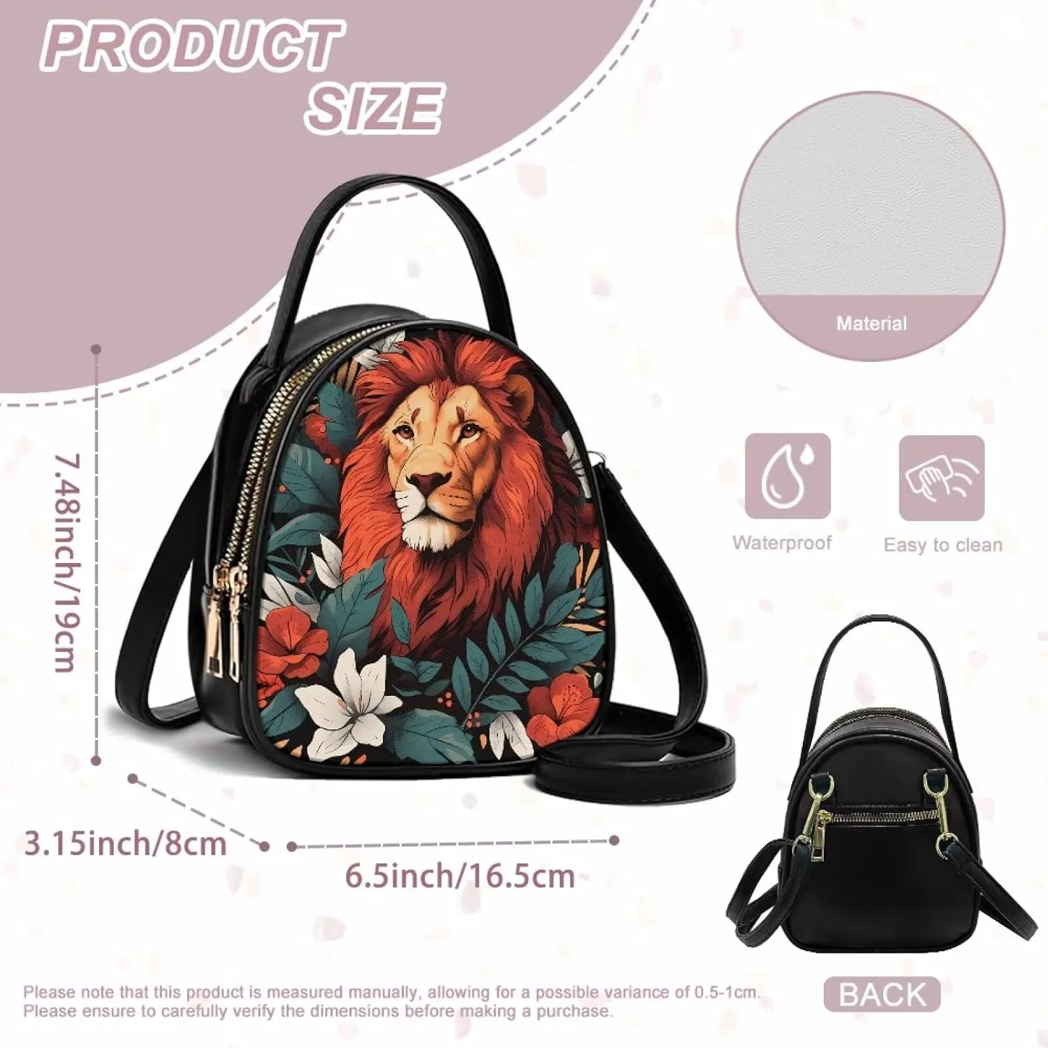 Women's Crossbody Handbags Owls Small Travel Purses Phone Bag, Butterfly Cross Body Bag Zipper Top Handle Purse