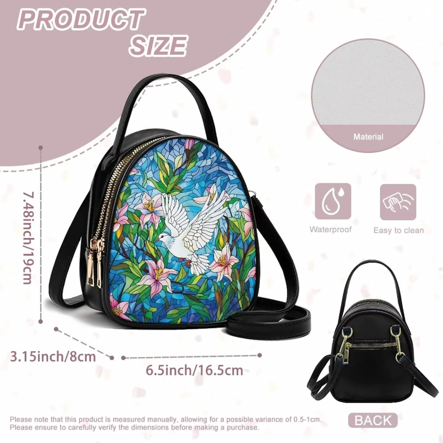 Women's Crossbody Handbags Owls Small Travel Purses Phone Bag, Butterfly Cross Body Bag Zipper Top Handle Purse