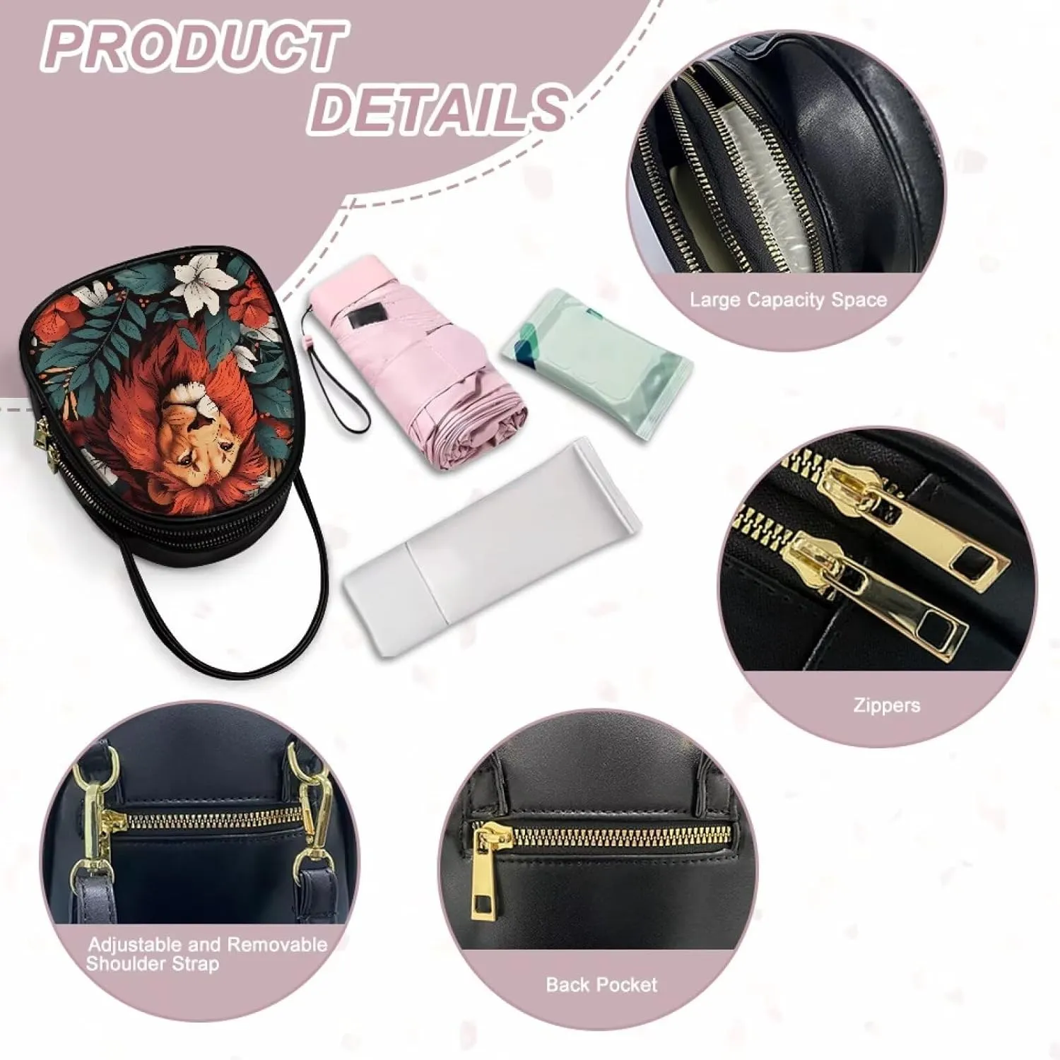 Women's Crossbody Handbags Owls Small Travel Purses Phone Bag, Butterfly Cross Body Bag Zipper Top Handle Purse