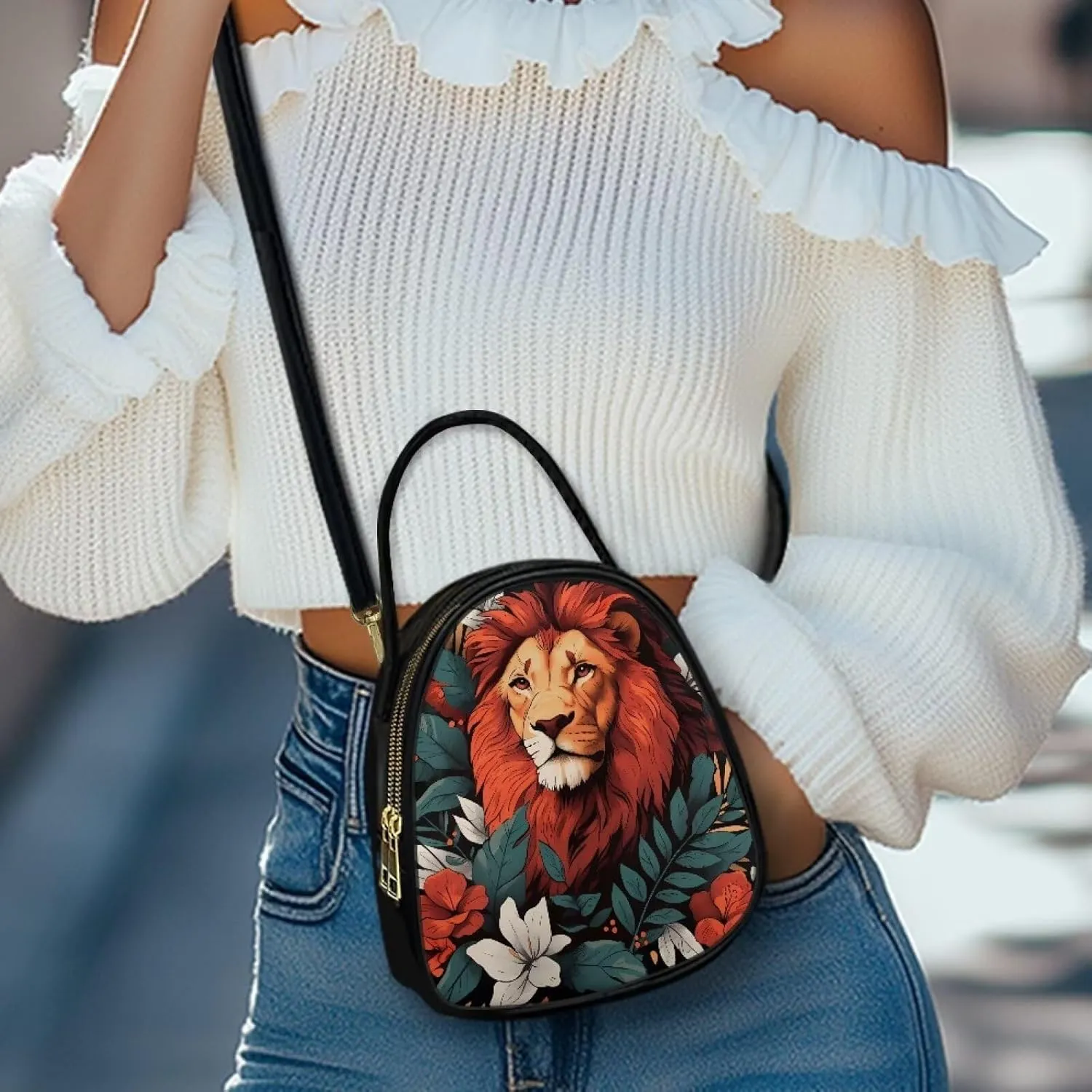 Women's Crossbody Handbags Owls Small Travel Purses Phone Bag, Butterfly Cross Body Bag Zipper Top Handle Purse