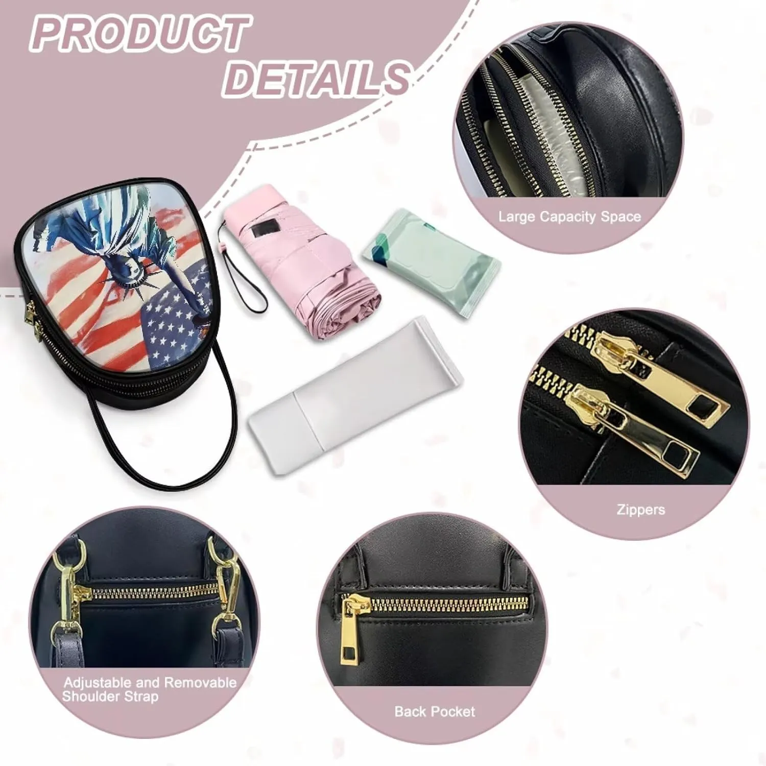 Women's Crossbody Handbags Owls Small Travel Purses Phone Bag, Butterfly Cross Body Bag Zipper Top Handle Purse