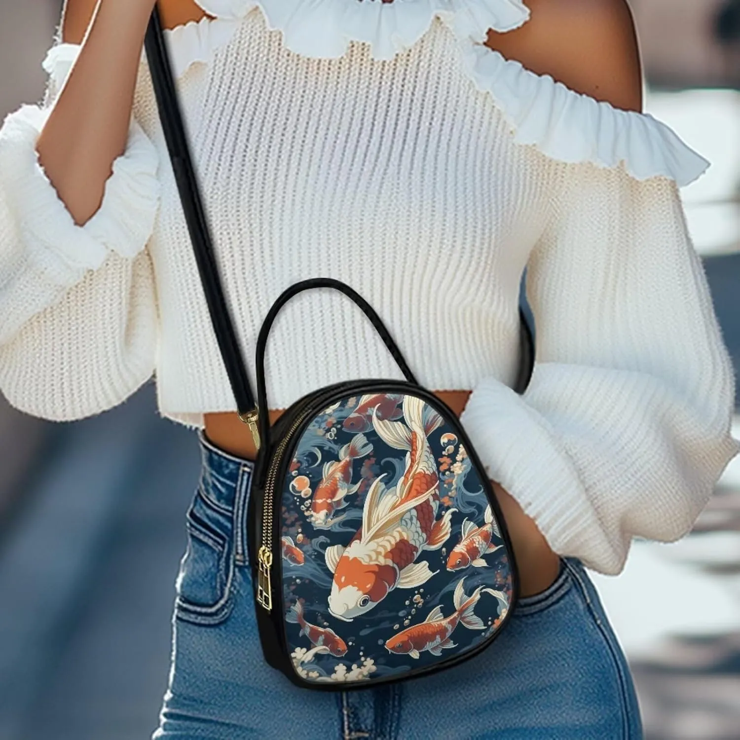 Women's Crossbody Handbags Owls Small Travel Purses Phone Bag, Butterfly Cross Body Bag Zipper Top Handle Purse