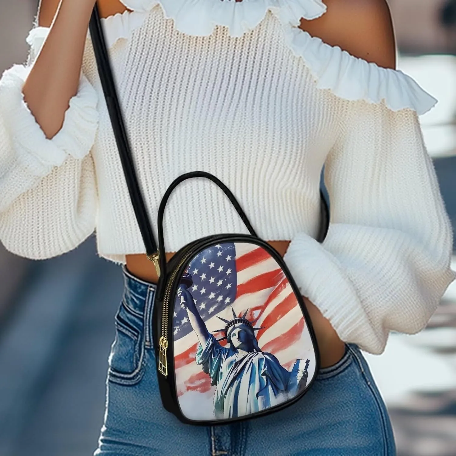 Women's Crossbody Handbags Owls Small Travel Purses Phone Bag, Butterfly Cross Body Bag Zipper Top Handle Purse