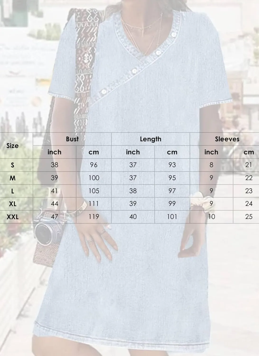 Womens Denim Solid Wrap V Neck Short Sleeve Dress Summer Shift Mini Dress
