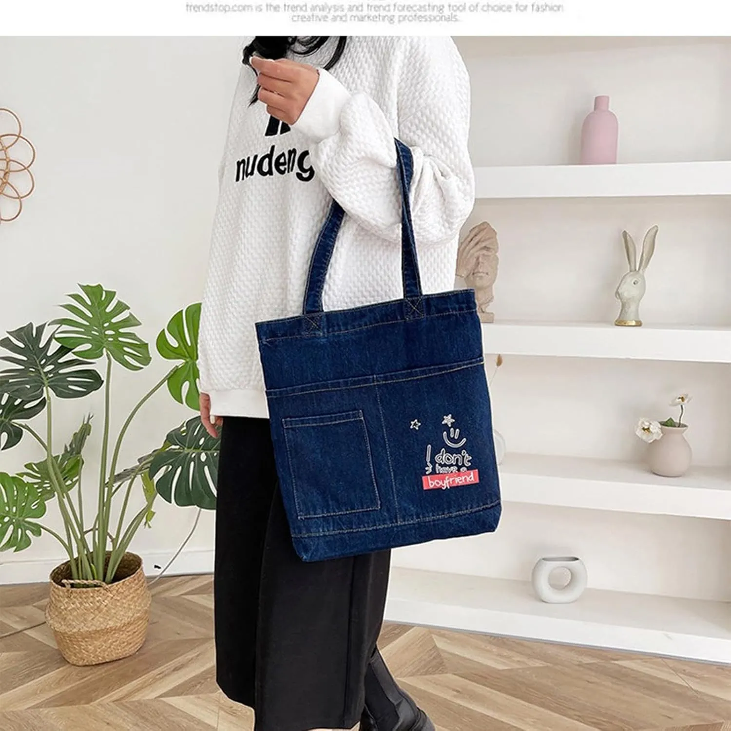 Women's denim wallet, casual handbag, crossbody shoulder bag, girl tote canvas bag