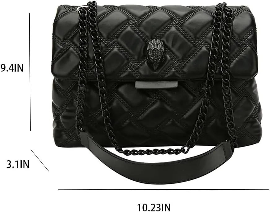 Women's Elegant Quilted Design Cute Shoulder Bag, Fashionable Shoulder Crossbody Chain Women's Bag for Women & Girls