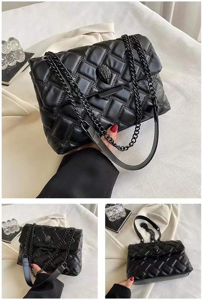 Women's Elegant Quilted Design Cute Shoulder Bag, Fashionable Shoulder Crossbody Chain Women's Bag for Women & Girls