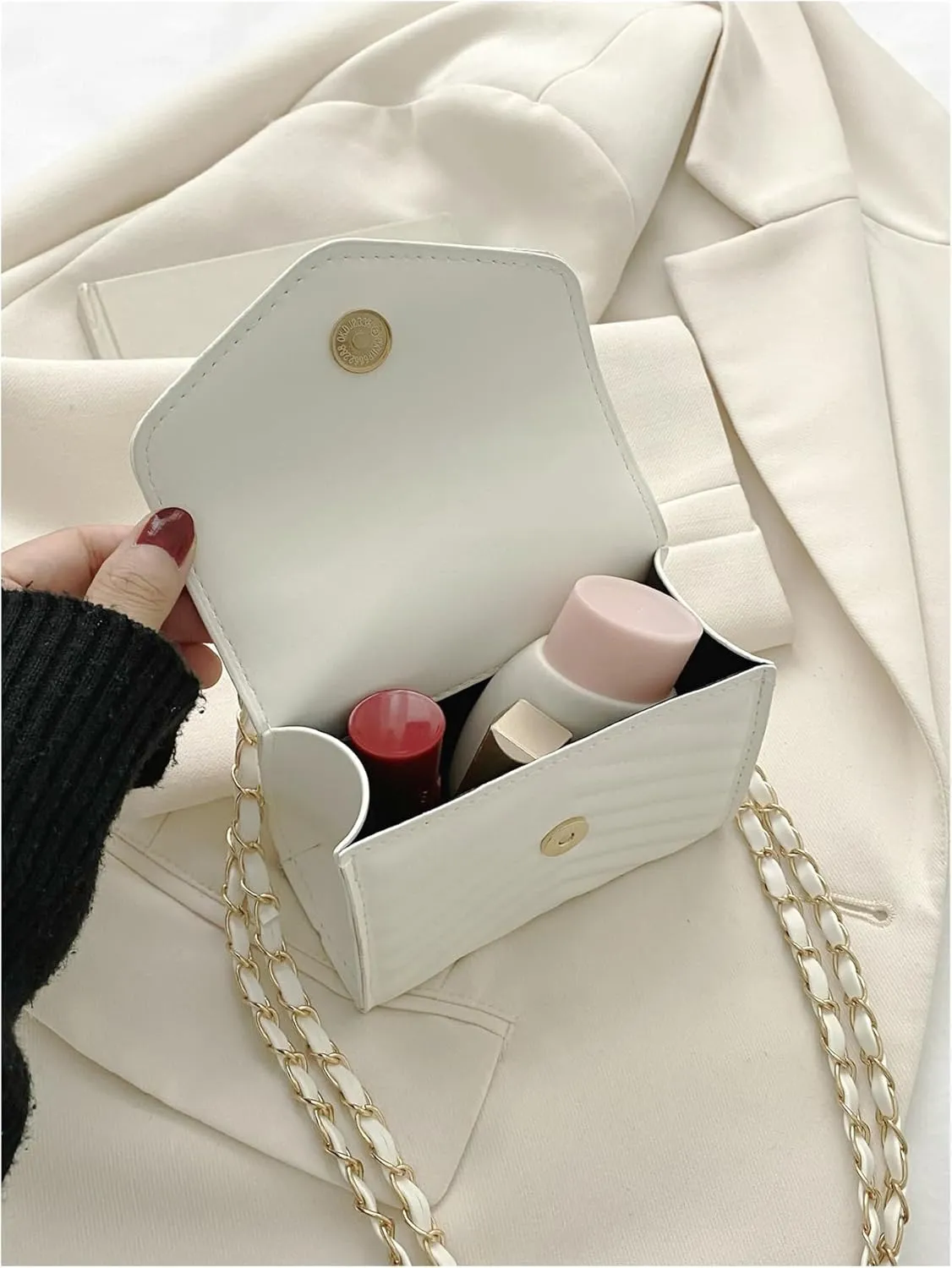 Women's Falp Square Bag Pu Leather Mini Shoulder Bags Elegant Crossbody Bags