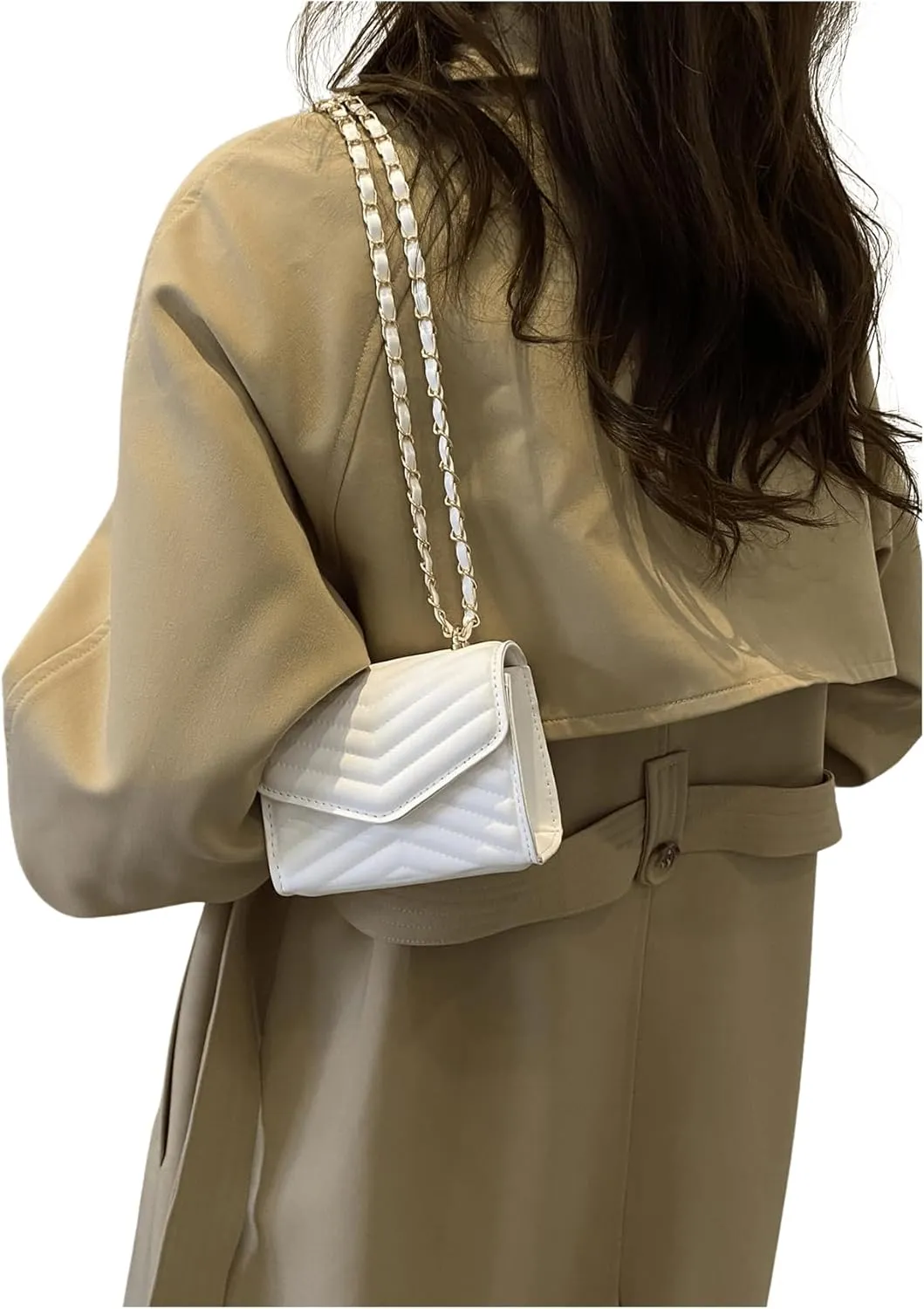 Women's Falp Square Bag Pu Leather Mini Shoulder Bags Elegant Crossbody Bags