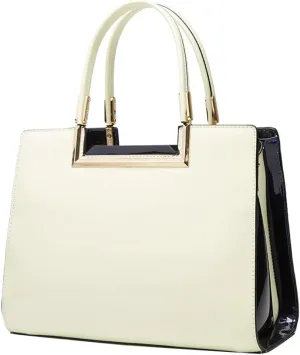 Womens Fashion Glossy Patent Leather Handbag Designer Luxury Tote Shoulder Bag Large Capacity Working Purses