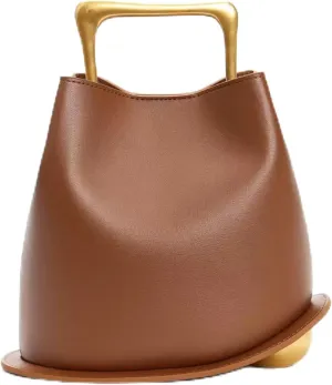 Women's Genuine Leather Personalized Bucket Handbag Bag, Homeless Retro Single-shoulder Crossbody Bag, Classic Chinese Style