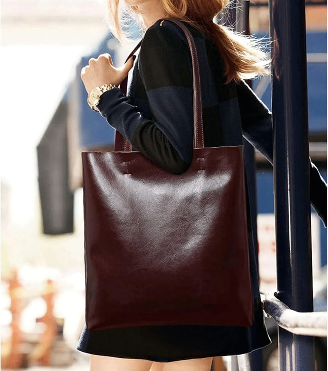 Women's Handbags Leather Shoulder Bag Ladies Genuine Leather Bags for Women Designer Handbag Female Fashion Hand Bags(Coffee)